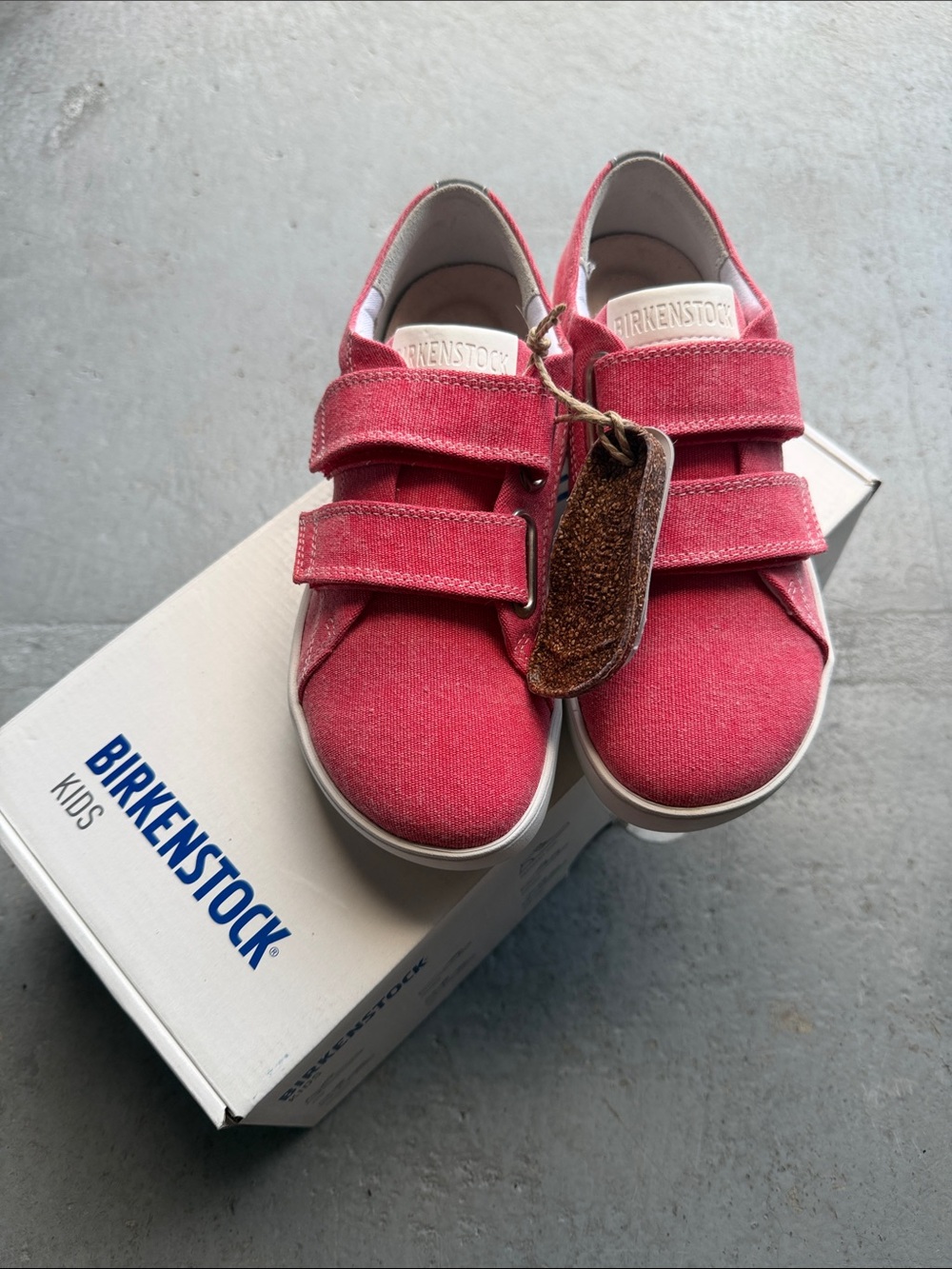 Birkenstock Kids Raspberry Canvas Double-Strap Sneakers